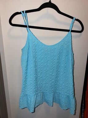 Lilly Pulitzer Sky Blue Ruffle-Hem Camisole